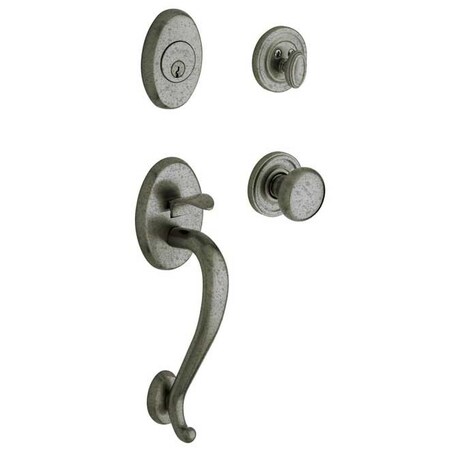 Baldwin Double Cylinder Entry Handlesets Distressed Antique Nickel 85315.452.DBLC